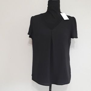 A New Day Tops - Black V-Neck, Short Sleeve Blouse NWT- Size Med A New Day Tops - Black V-Neck, Short Sleeve Blouse NWT- Size Med